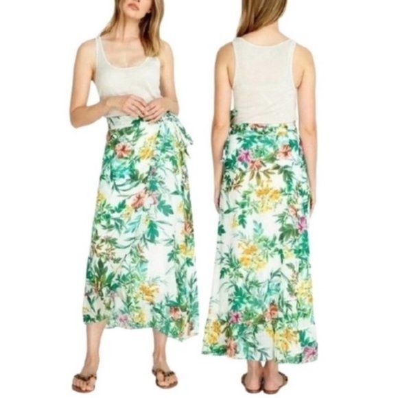 Johnny Was Dresses & Skirts - Johnny Was Linen Wrap Skirt, Tulum Print, size L